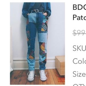 BDG High-Waisted Mom Jean - Patchwork Denim